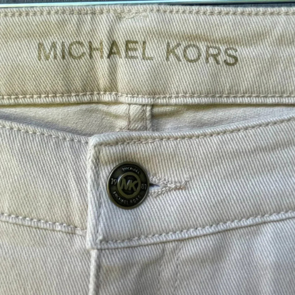 Michael Kors Women's Cotton Cropped Ankle High Rise Skinny Sand Jeans Size 10 - Picture 4 of 9